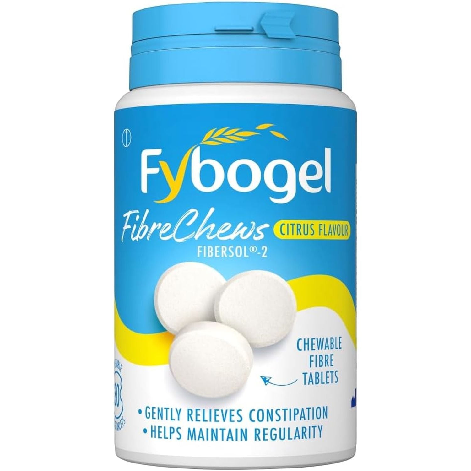 Fybogel Citrus Fibre Chews, 30 Tablets - Constipation Relief, Maintains Regularity