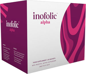Inofolic Alpha – 4000Mg Myo-Inositol PCOS Supplement for Women – Hormonal Balance, Fertility & Ovulation Support – 100Mg Alpha-Lactalbumin, 400Ug Folic Acid – 60 Sachets - 1 Month Supply