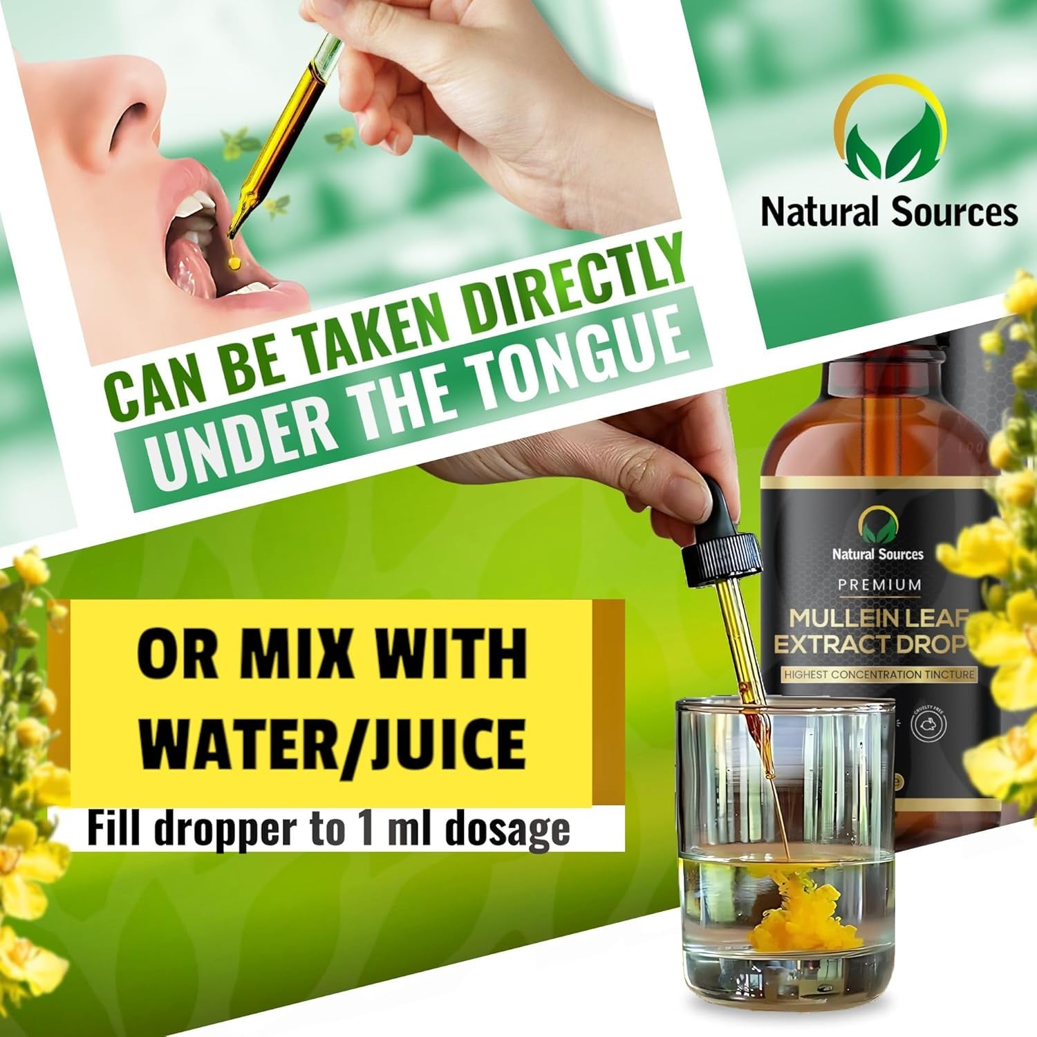 Mullein Leaf Extract for Lungs 100Mls -UK Grown & Produced-Highest Concentrate Tincture - Mullen Drops - XXL Size 100Ml = 100 Servings(3 Month Supply). GMDP ORG Certified/Vegan/Non Gmo/Cruelty Free.