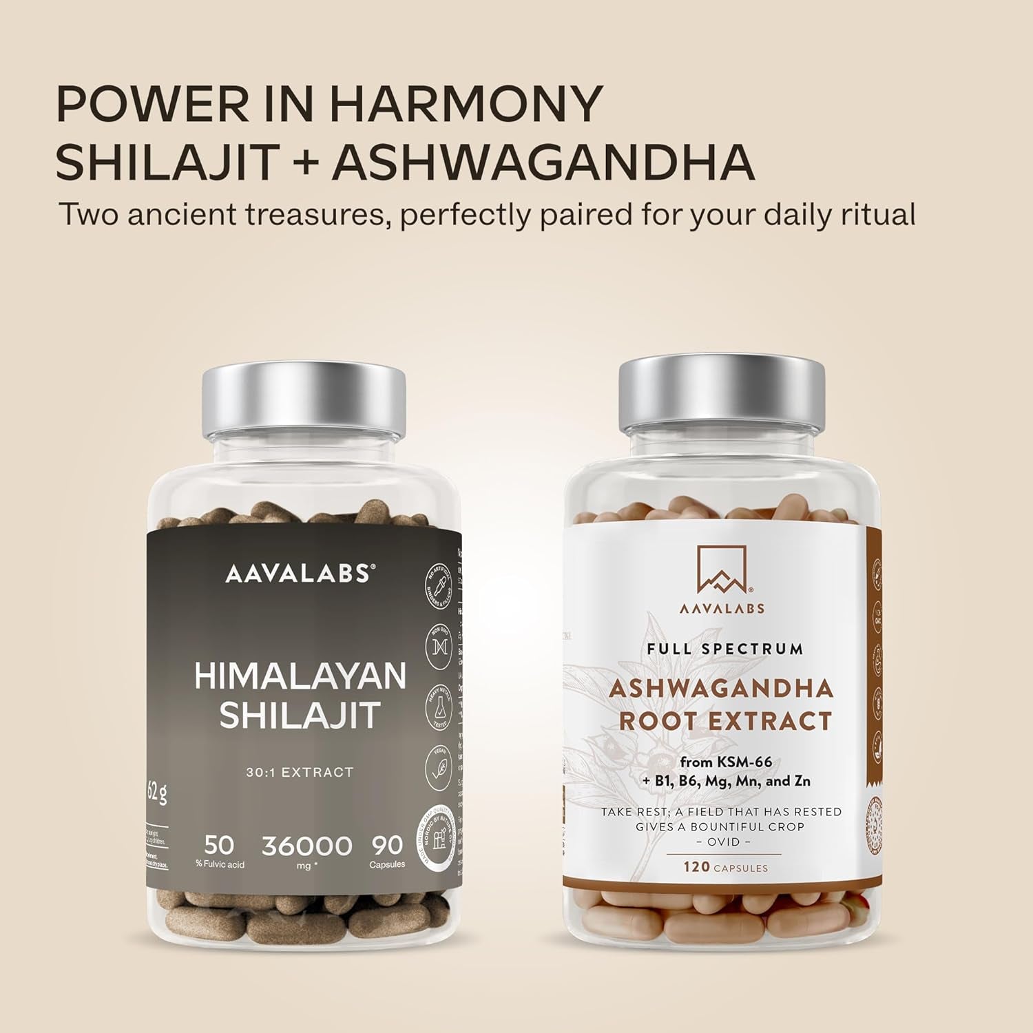 Pure Himalayan Shilajit - 36,000Mg - 30:1 Extract Ratio - 90 Pure Shilajit Capsules for Men- with 50% Fulvic Acid - More Convenient than Resin - Rich in Trace Minerals