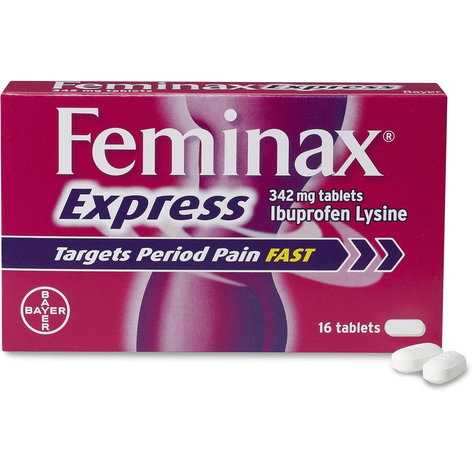 Feminax Express with Ibuprofen and Lysine - 342 Mg X 16 Tablets