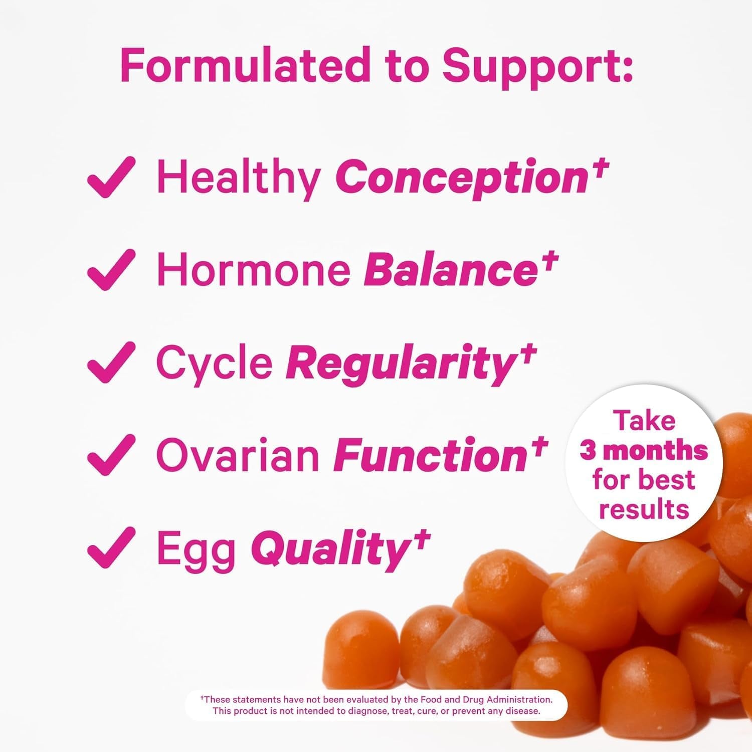 Premium Balance Gummies for Women - Prenatal Vitamins for Her with Inositol, Coq10, Folate and Vitamins to Support Hormone Balance, Ovulation + Menstrual Cycle, 60 Gummies