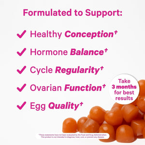 Premium Balance Gummies for Women - Prenatal Vitamins for Her with Inositol, Coq10, Folate and Vitamins to Support Hormone Balance, Ovulation + Menstrual Cycle, 60 Gummies