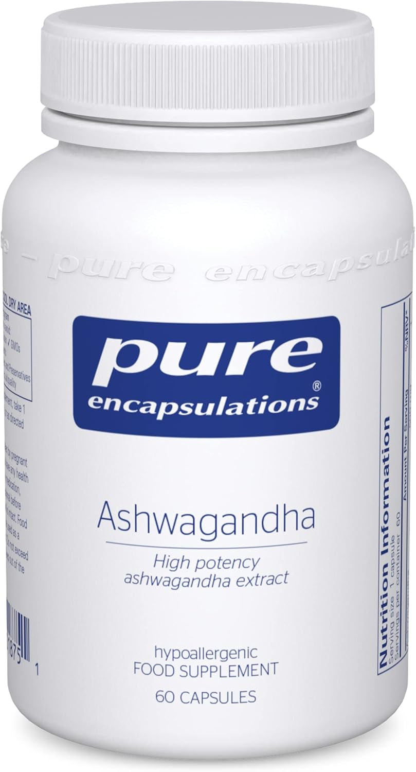 Pure Encapsulations Ashwagandha High Potency Extract 500Mg - Indian Ginseng Supplement for Cognitive & Joint Function, 60 Vegetarian Capsules