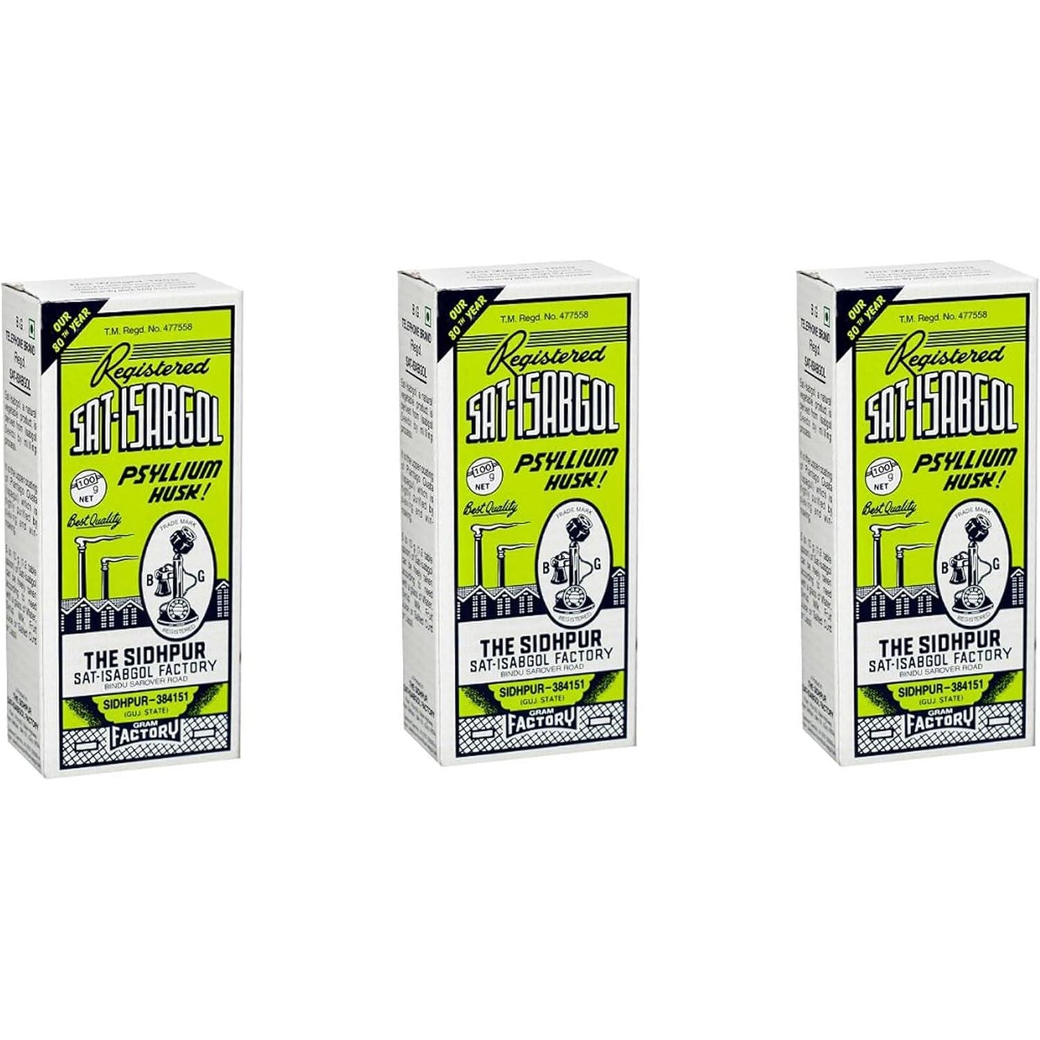Sat-Isabgol (Psyllium Husk) 100G (Pack of 3)