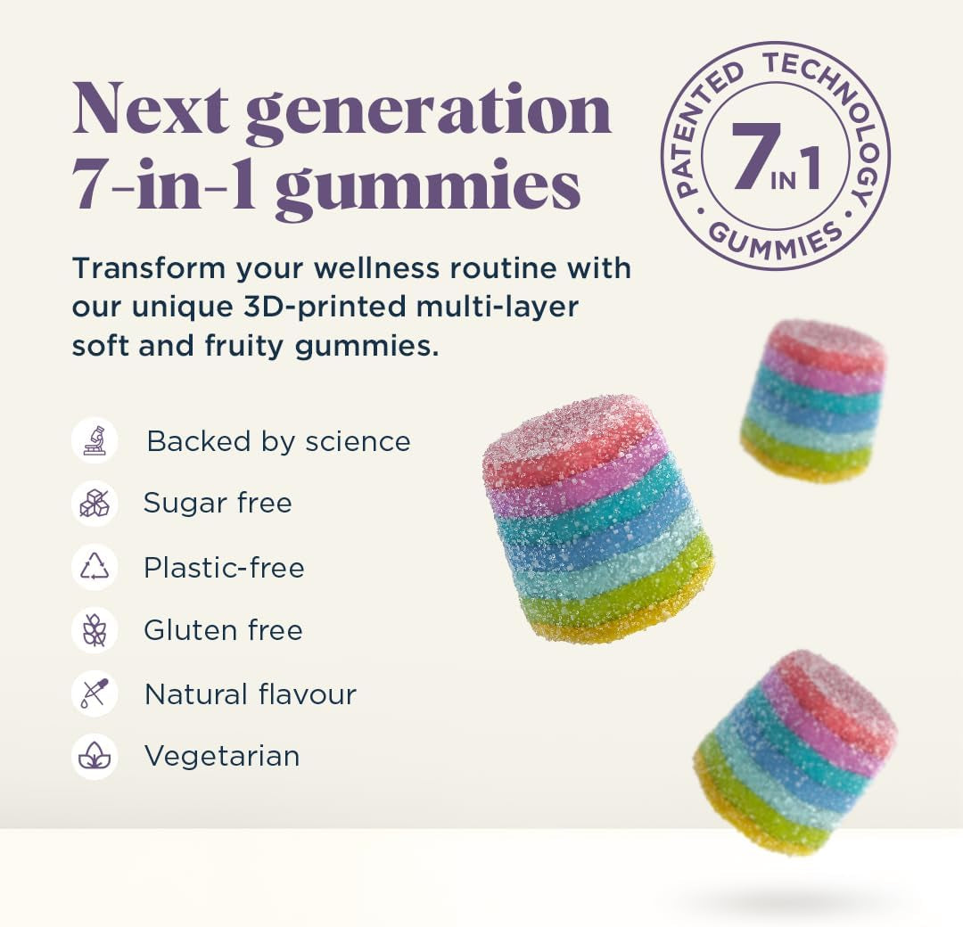 UPSA X Nourished 7-In-1 Skin Lift Collagen Gummies for Women - Vegetarian Collagen, Ovoderm® Complex, Vitamin C, Multivitamins - Collagen Supplements Skin Firmness and Smoothness - 30 Gummies