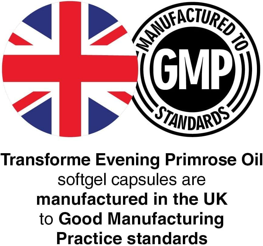Transforme Evening Primrose Oil Capsules 1300Mg, 240 Softgels, Cold Pressed Omega 6, GLA & LA, Gluten Free