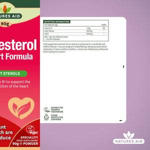 Natures Aid Cholesterol Support Formula, with Plant Sterols & Vitamin B1, 90 G Powder,145600
