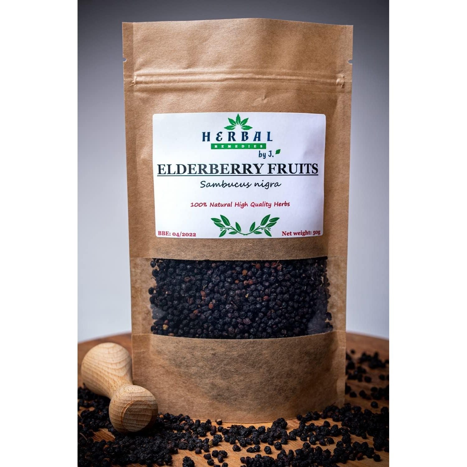 Elderberry Fruit Tea - Vitamin C Zinc Immune Booster Common Cold Cough 100G - Sambucus Nigra - Herbal Remedies by J. - Czarny Bez Owoc