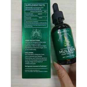 Mullein Drops for Lungs - Mullein Leaf Extract Supplement - Lung Cleanse Respiratory for Smokers - 2.02 Fl Oz
