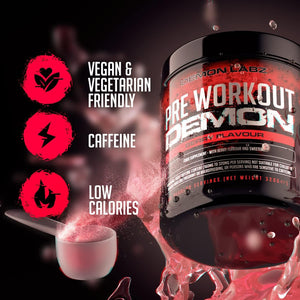 Pre Workout Demon - Advanced Pre-Workout Energy Powder with Creatine, Caffeine, Beta-Alanine & Glutamine, Berry Blast, 360G - 40 Servings