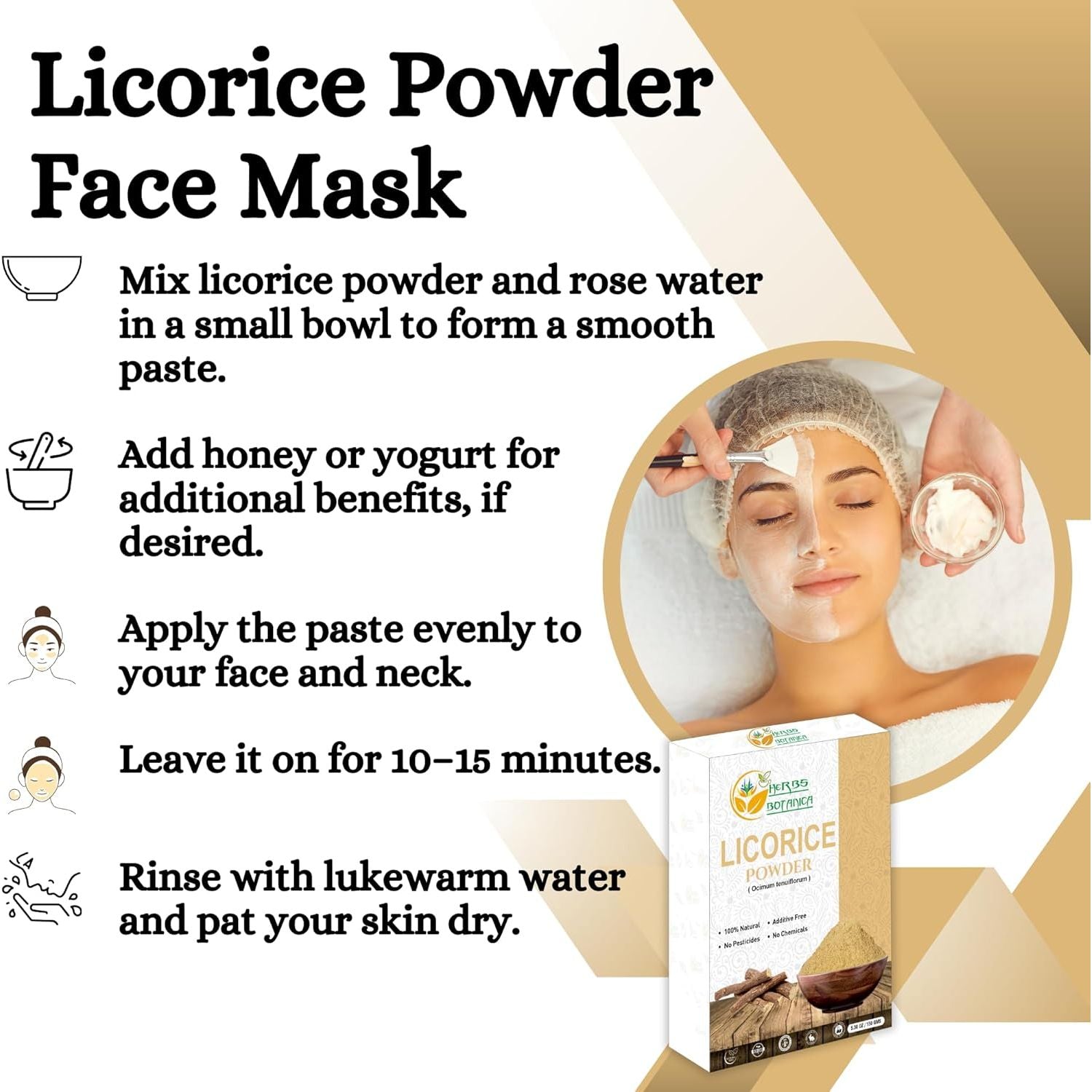 Herbs Botanica Licorice Root Powder Natural – Mulethi (Yastimadu) Powder (Glycyrrhiza Glabra) for Skin Care, Herbal Tea, Digestive Support & Wellness – 2 Oz