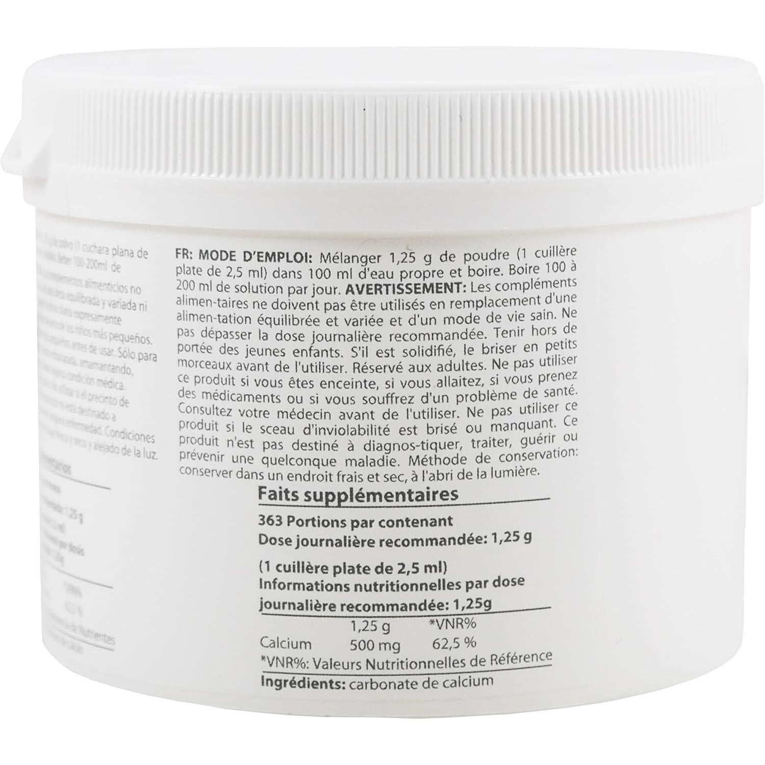 Calcium Carbonate Powder | 1 Pound - 454 G | Food Supplement | Highest Purity Limestone | Heiltropfen®