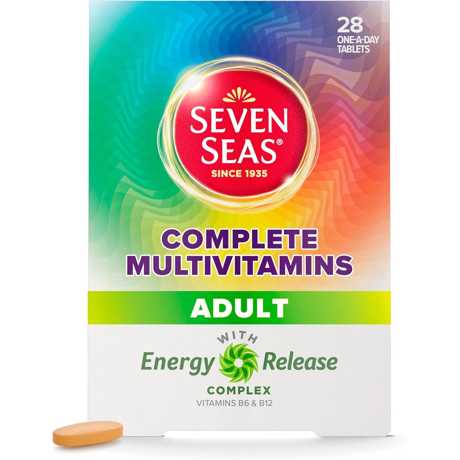 Seven Seas Complete Multivitamins Adult with Vitamin C, Vitamin D, Zinc plus Energy Release Complex 1 with Vitamins B6 and B12, 28 Tablets, 4-Week Supply