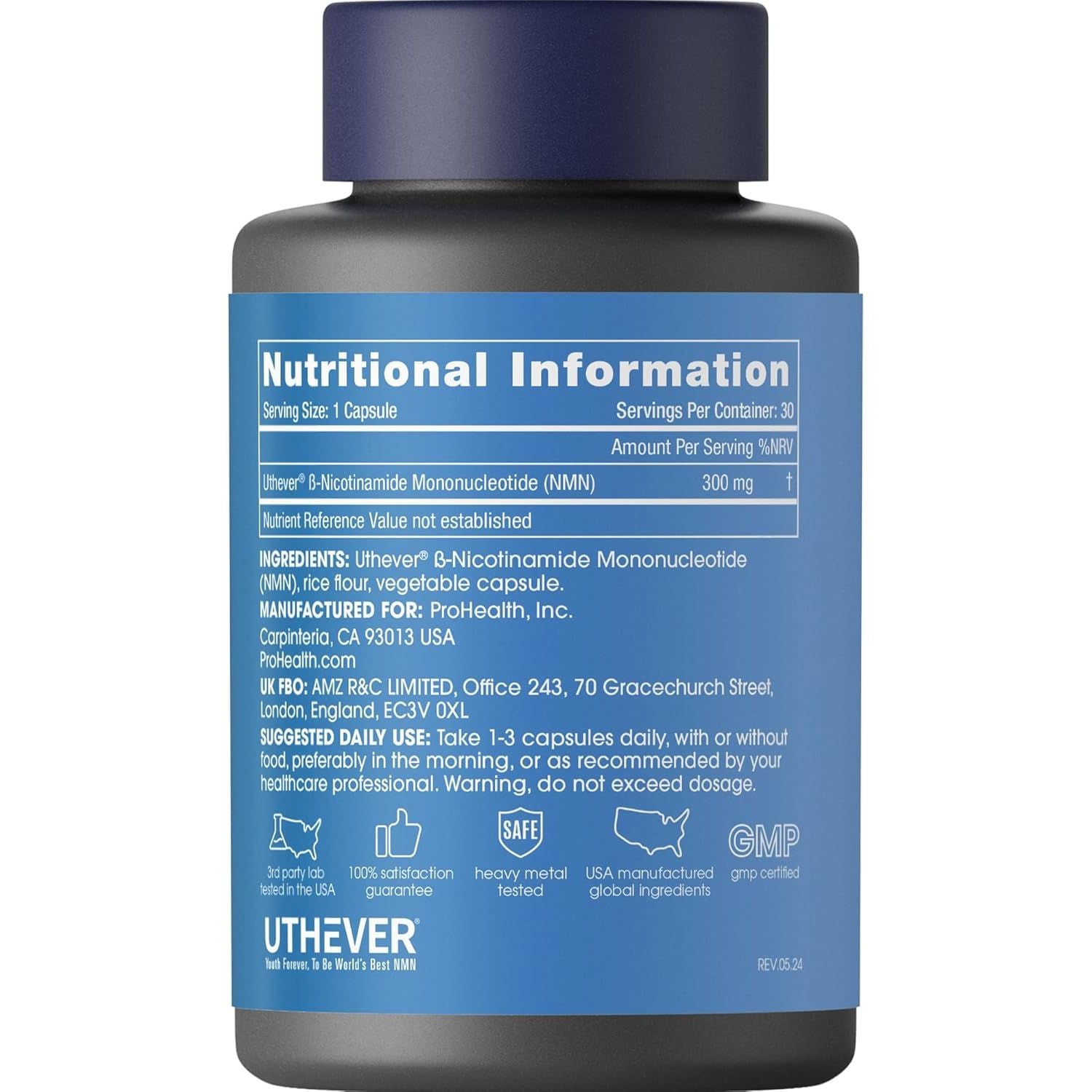NAD+ Supplement Pro 300 – Clinically Proven to Raise NAD+ Levels by 38% & Reverse 12 Years of NAD+ Loss in 60 Days. A+ BBB Rated since 1988, Lab Tested 99.5% Pure, Shelf Stable (300Mg, 30 Servings)