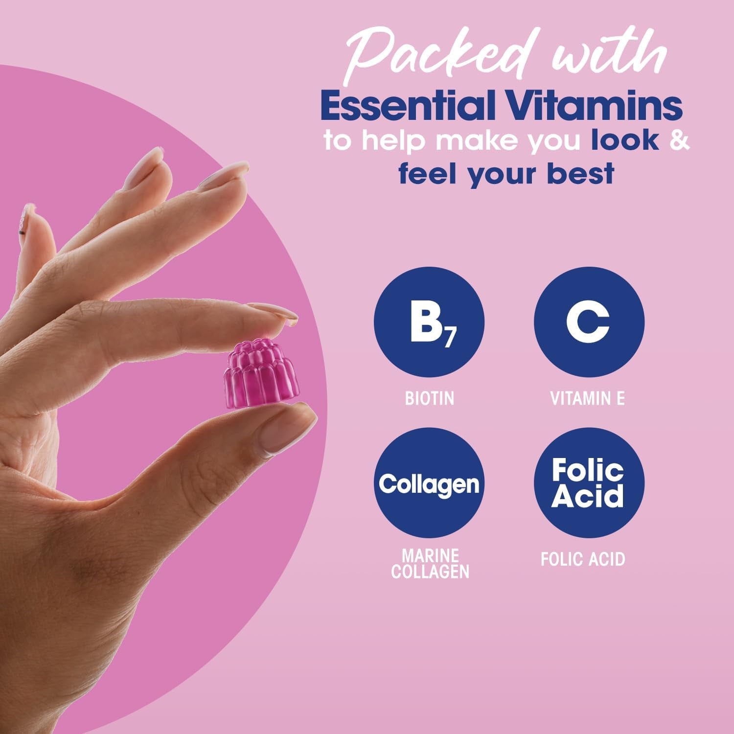 Collagen Gummies - Plump It up Raspberry-120 High Strenght Marine Collagen Gummies 500Mg per Serving with Biotin, Vitamin C & Folic Acid from Beauty & Co. (120)