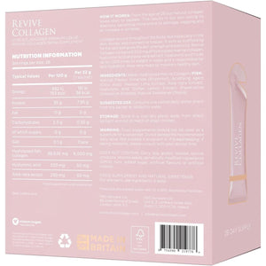 Revive Collagen Premium 8,500Mg Hydrolysed Marine Collagen Drink with Added Hyaluronic Acid & Aloe Vera for Healthy Skin, Hair, Nails & Joints | Lemon & Lime | 28 X Sachets