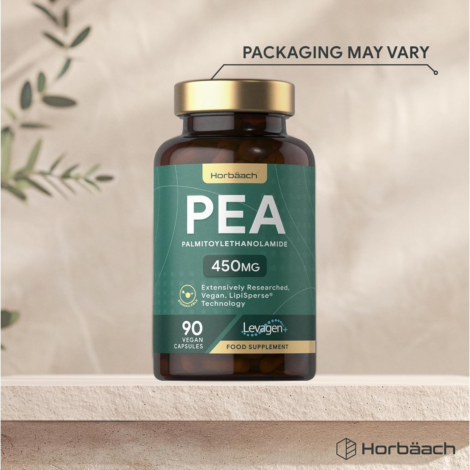 Palmitoylethanolamide Pea 450Mg | Levagen plus Pea | 90 Vegan Capsules | by Horbaach