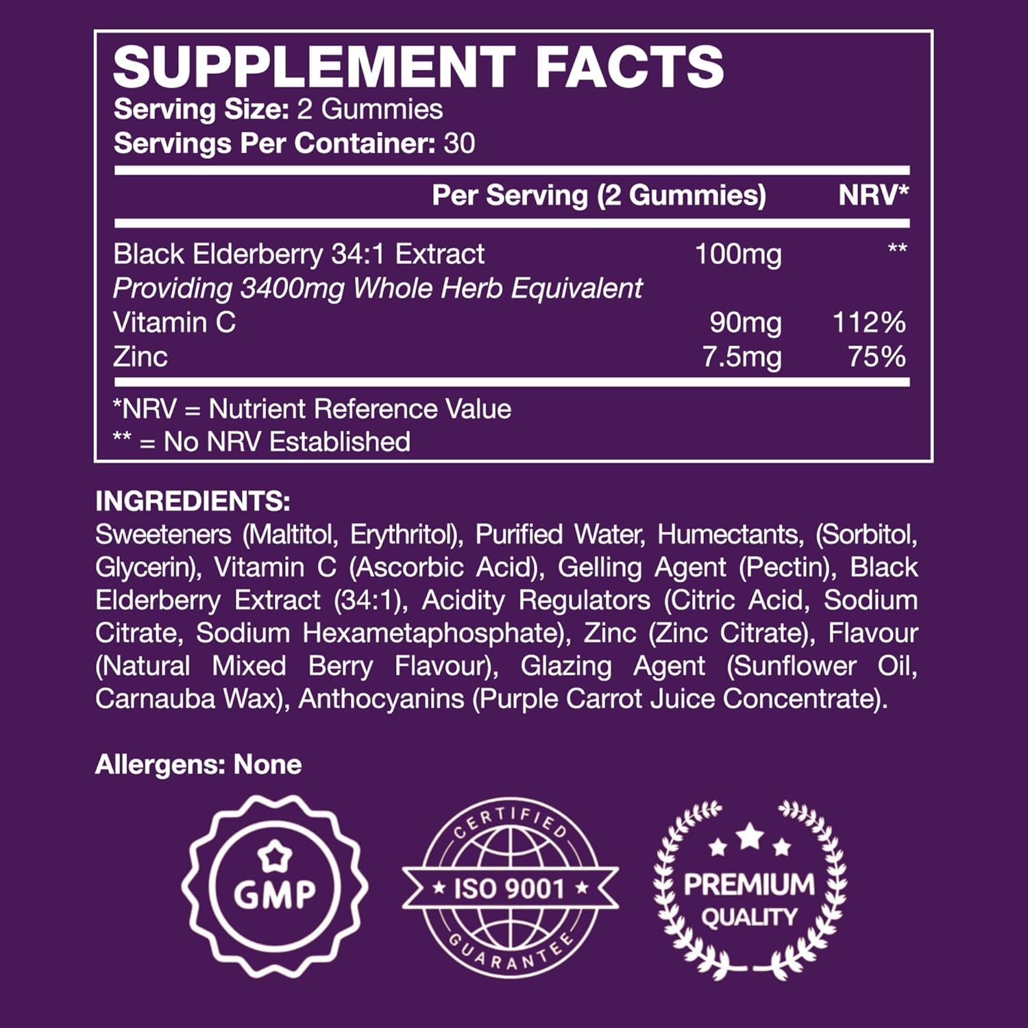 Freak Athletics Elderberry Gummies – Elderberry with Vitamins C & Zinc for Immunity Lift, 60 Vegan Multivitamin Gummies, Berry Flavour, Energy & Immune Support