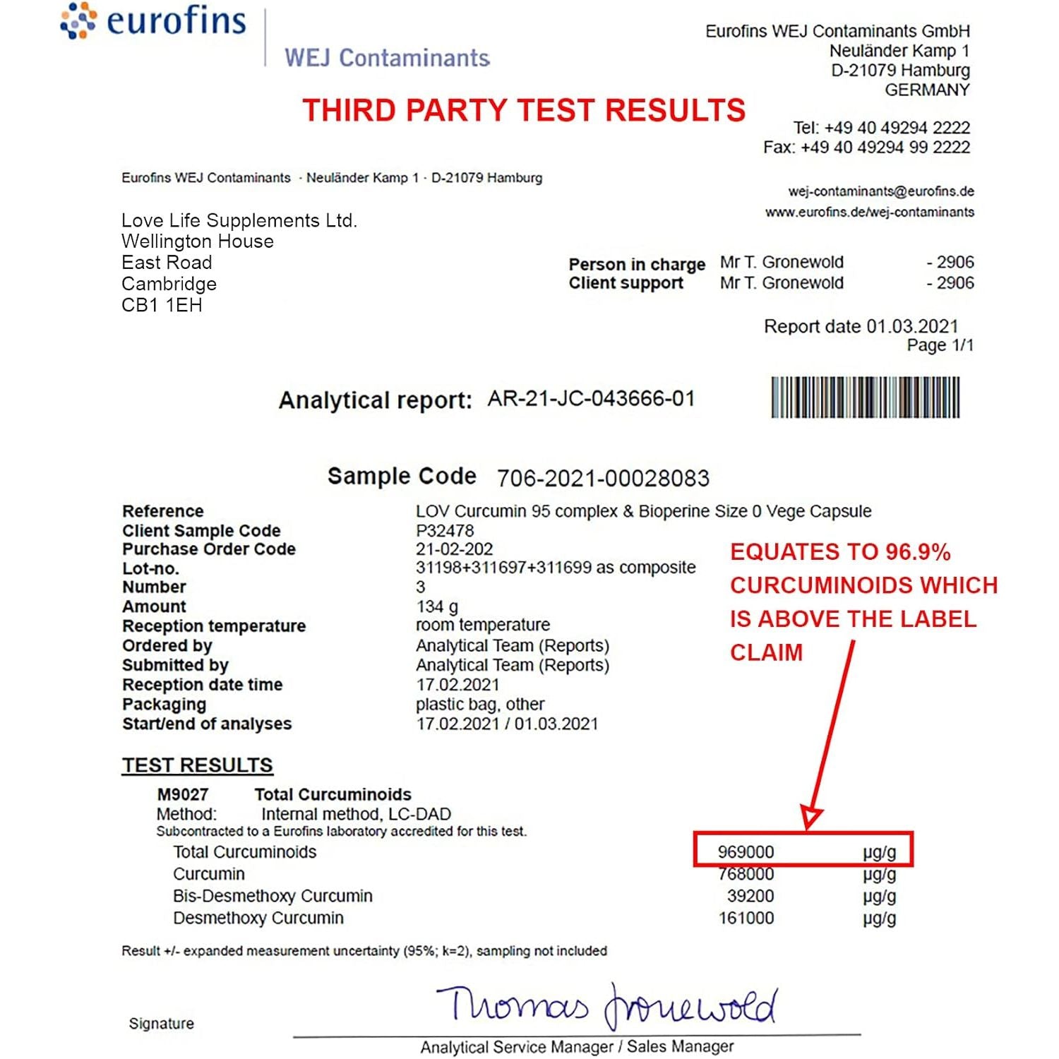 Curcumin 95 + Bioperine® by LLS | High Strength Turmeric Curcumin Capsules Containing 96.9% Curcuminoids and Black Pepper Extract | 500Mg X 60 Veg Capsules | Made in UK under GMP/BRC License