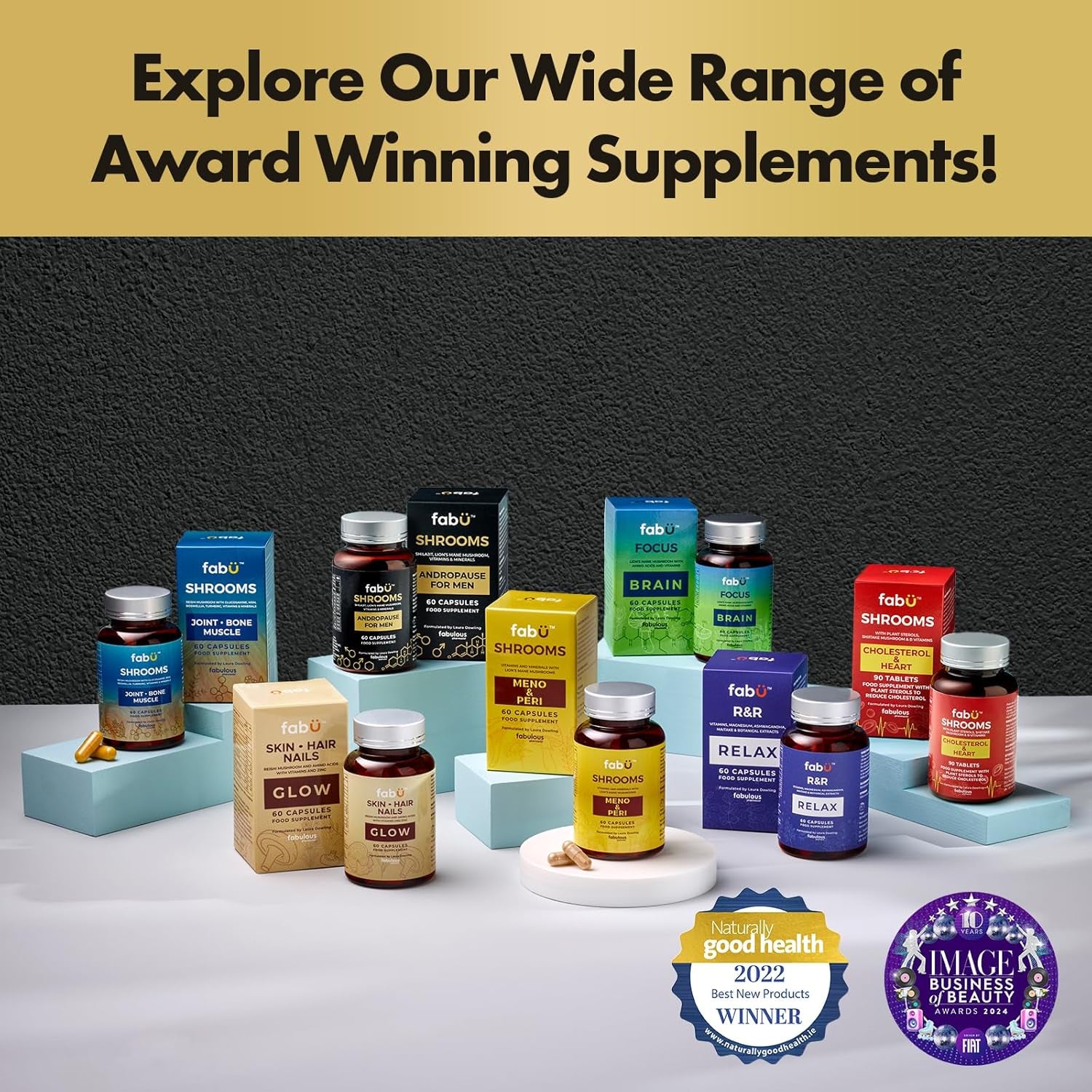 Fabü Shrooms Andropause - Natural Shilajit & Lion'S Mane Supplement for Men - Complete Multivitamin with Zinc, B12 & Minerals for Energy, Cognition & Testosterone Support - 60 Capsules