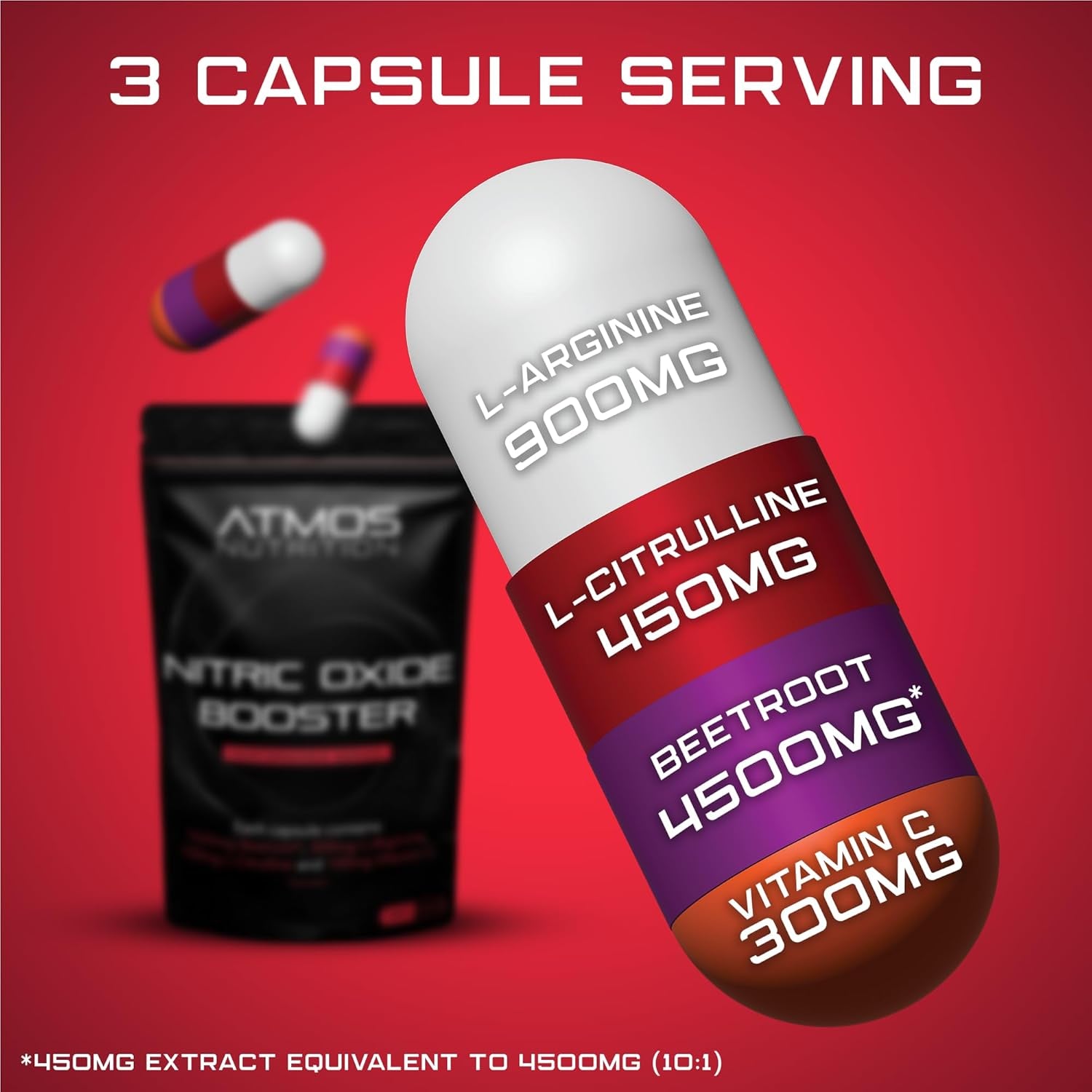 6,150Mg Nitric Oxide Booster - 180 High Strength Tablets with L-Arginine, L-Citrulline, Beetroot, and Vitamin C - Blood Flow, Energy, Performance Supplement for Gym, Powerlifting, and Bodybuilding