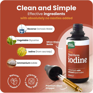 Natural Dual-Form Iodine : 100% Free and Unbound Iodine/Iodide Supplement. 675Mcg (30Ml) for Energy, Mood & Metabolism. Made in the UK.