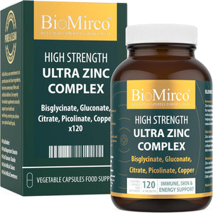 High Strength Ultra Zinc Complex, 120 Premium Capsules, Immune System, Cognitive Function, Potent Dose, Made in the UK