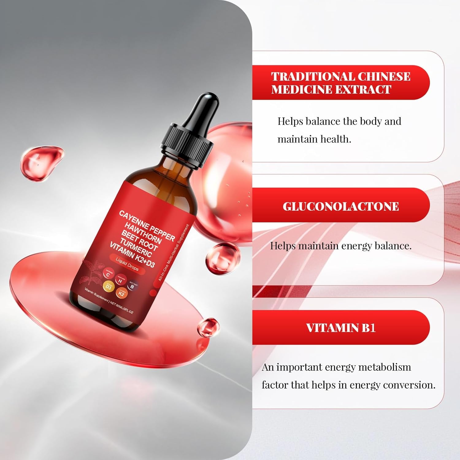 Cayenne Pepper Drops, Rethes Cayenne Pepper Drops, 2Pc Cayenne Plus, Natural Cayennes Pepper Extract Drop Body