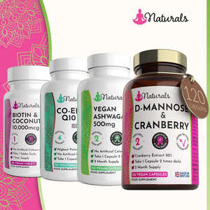 120 D-Mannose and Cranberry Capsules - (2 Months Supply) 1000Mg Extract per Serving - UK Made Vegan Supplement (Not Tablets) - High Strength Natural UTI Support for Women & Men
