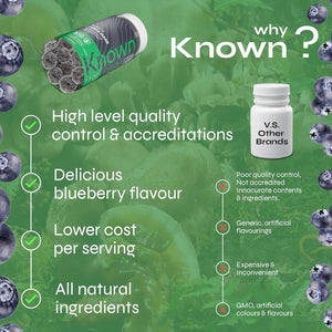 Known Delicious Lion'S Mane Gummies - 1000Mg Lion'S Mane Mushroom - Natural Blueberry Flavour - 60 Vegan Gummies, 1 Month Supply