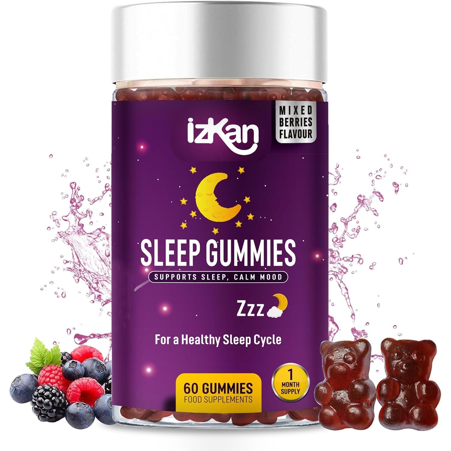 Pro Sleep Gummies for Adults Magnesium, L-Theanine, 5 HTP, Valerian Root, Passionflower Extract, Glycine, Chewable Sleep Supplement |Sleep Aid| |Calm Mood| Vegan 120 Gummies |Berries Flavour| (2)
