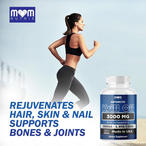 Dr. JOEL'S MOM NUTRIX Antarctic Krill Oil Supplement - 150 Softgels - High Absorption EPA, DHA, Astaxanthin & Phospholipid - No Fishy Aftertaste like Fish Oil - Made in USA