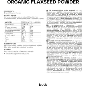 Bulk Organic Flaxseed Powder, 500 G, Packaging May Vary