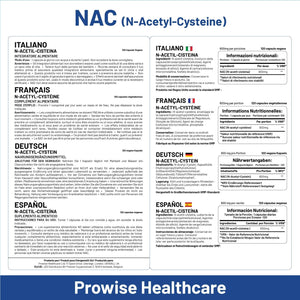 NAC N-Acetyl-Cysteine 600Mg | 120 Capsules of Nac N-Acetyl-Cysteine | Vegan N-Acetyl-Cysteine Nutritional Supplements | High Bioavailability & No Fillers | UK Manufactured by Prowise Healthcare