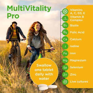 Healthspan Multivitamin with Live Cultures (90 Tablets) | Supports Immune Health | Maintain Energy Levels | Multivitamin & Live Bacteria Cultures | Added Vitamins C & D3 | Vegan