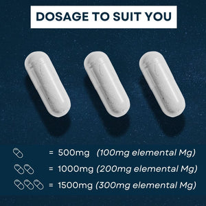 Magnesium Glycinate (Sleep Boost)- High Strength: 1000Mg (100Mg Elemental Magnesium) per Capsule. Vegan Capsule Gentle on the Stomach, Highly Absorbent, UK Made