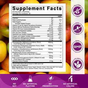 Vitamatic Vegan Thyroid Support Gummies with Iodine & Kelp - 60 Count - Improve Your Energy & Increase Metabolism - Plant Based