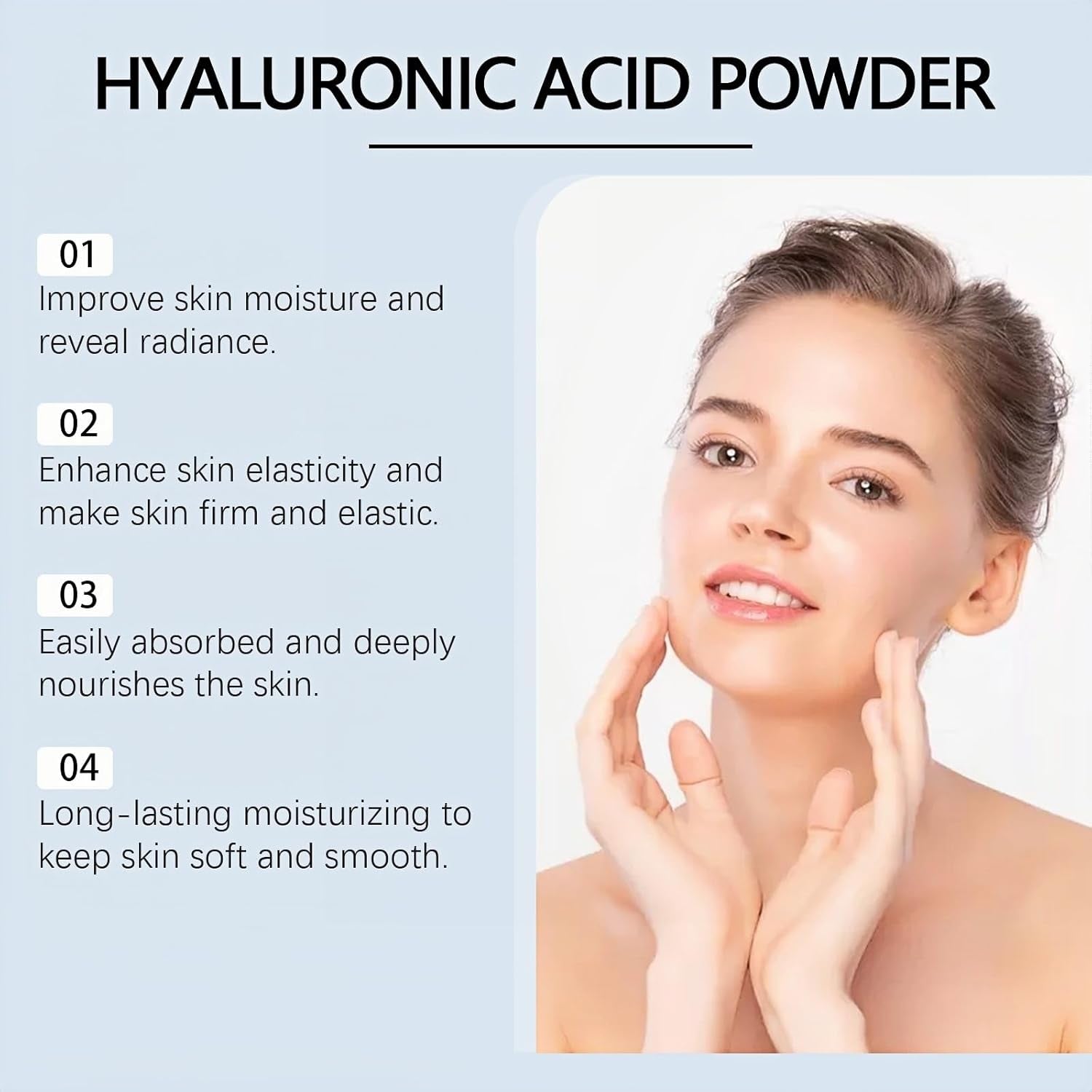 Acid Hyaluronic Powder,Water Soluble Hydrating Ingredient for Skin Moisture,Water-Soluble Firming Facial Serums Cosmetics,Micro Ingredients Hyaluronic Acid Powder, Skin Moisturising Support