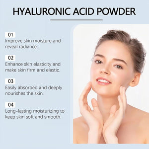 Acid Hyaluronic Powder,Water Soluble Hydrating Ingredient for Skin Moisture,Water-Soluble Firming Facial Serums Cosmetics,Micro Ingredients Hyaluronic Acid Powder, Skin Moisturising Support