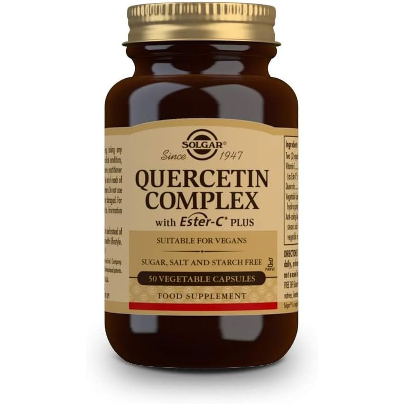 Solgar Quercetin Complex Vegetable Capsules - Pack of 50 - Supports Immunity and Protects from Oxidative Stress - with Ester Vitamin C and Bromelain - Vegan and Gluten Free