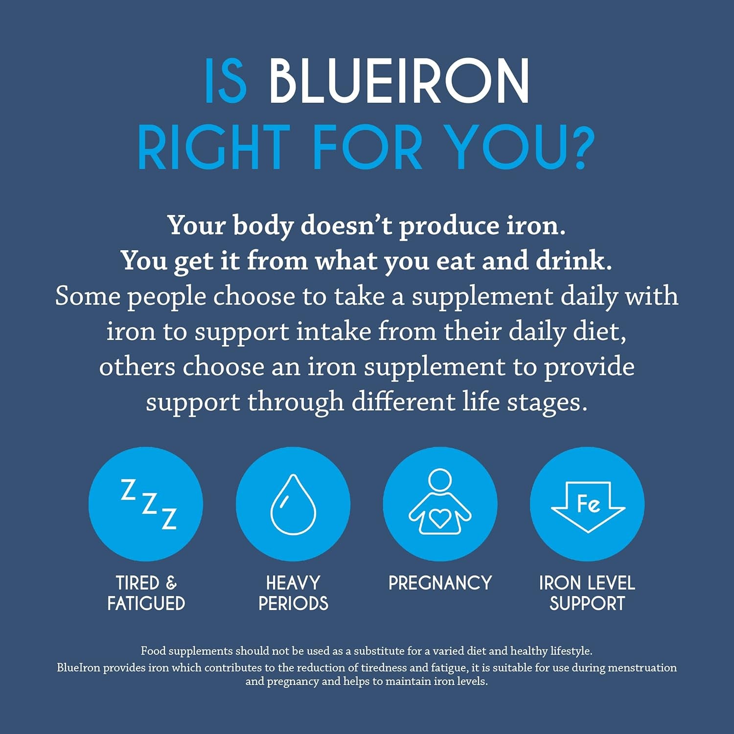 Blueiron Liquid Iron Supplement with Nordic Blueberries + Vitamin C, Vitamin B12, Folic Acid, Biotin and Zinc | 250Ml | Suitable for Vegans | Easily Absorbed and Gentle on the Stomach
