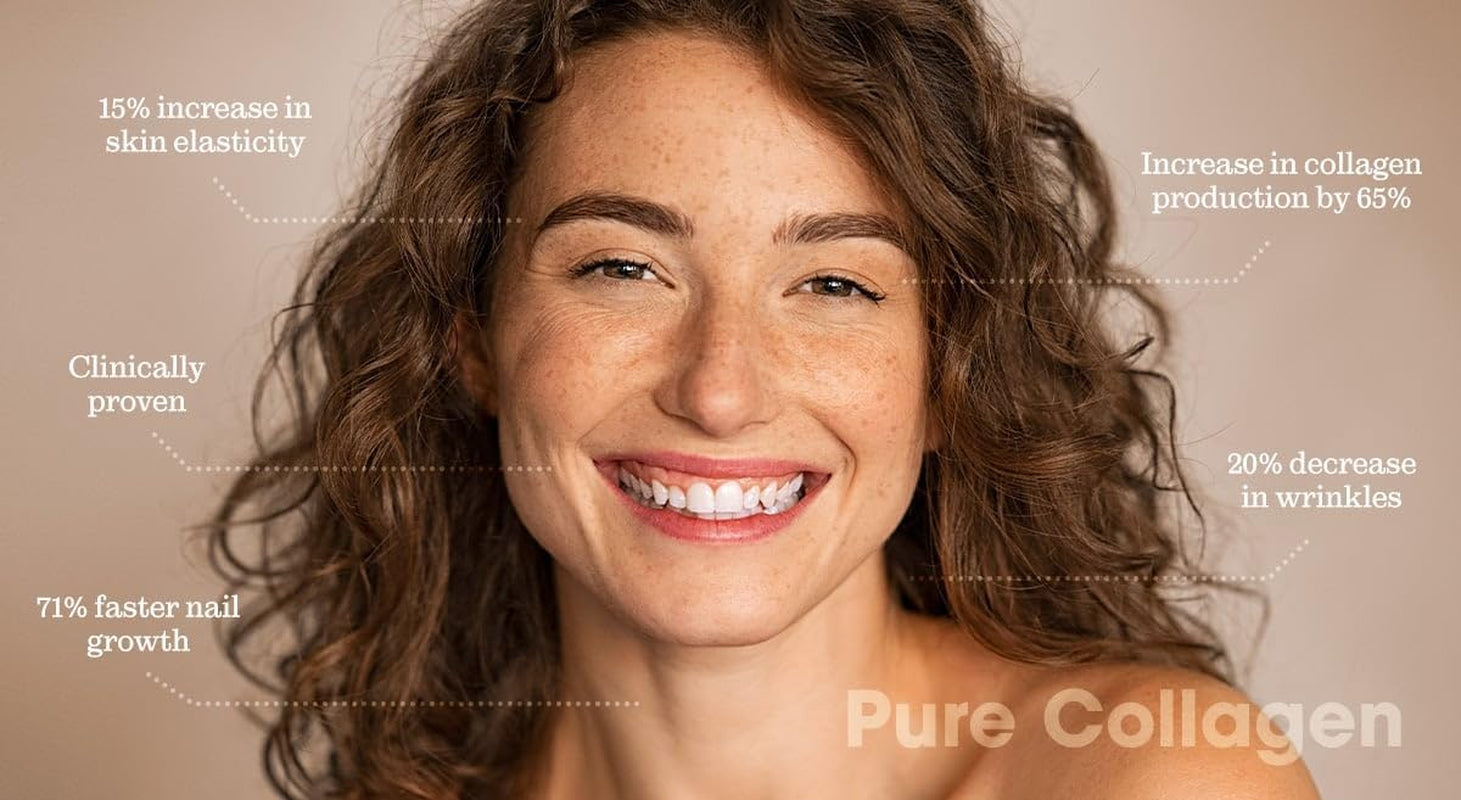 Proto-Col Pure Collagen Supplement - Clinically Proven Premium Verisol Bioactive Collagen, to Reduce Wrinkles, and Support Hair, Skin and Joint Health. (120 Capsules X 2500Mg).