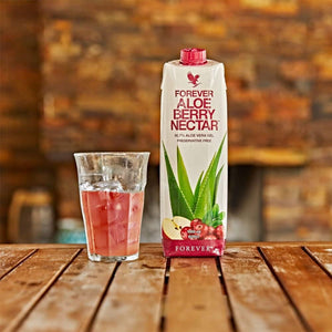 Forever Living Products Aloe Berry Nectar, 1000Ml, Cranberry-Apple Flavored Aloe Vera Gel, 90.7% Pure Inner Leaf Aloe Vera Gel, No Added Preservatives, Gluten Free