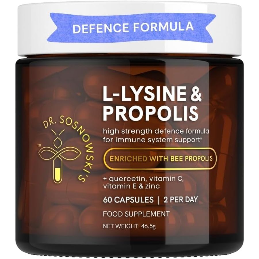 Dr Sosnowski'S L-Lysine & Propolis Supplements | High Potency L Lysine Immune Support Formula with 5:1 Propolis Extract, Quercetin, VIT C, VIT E and Zinc