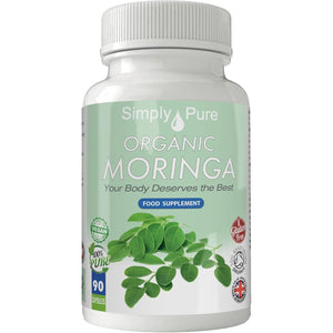 Simply Pure Organic Moringa Oleifera for Heart Health | 500Mg Capsules X 90 | 100% Pure Soil Association Certified | Gluten Free | GM Free | Vegan