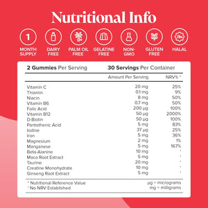 Energy Gummies - High Strength Alternative to Running Gels, Energy Tablets, & Energy Gels for Running - Caffeine Free Supplements - for Running, Cycling, Studying - Novomins