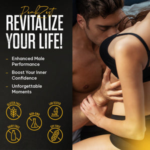 Peakzest | Maximum Strength Male Vitality Enhancer Fast Acting Supplement, Long Lasting, Exclusively for Men. Premium Herbal Blend for Performance & Endurance (10 Count)