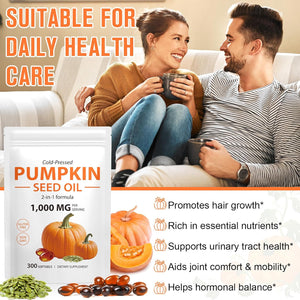 1000Mg Pumpkin Seed Oil Capsules – Cold Pressed Pumpkin Seed Oil – 300 Softgels (1)