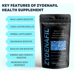 Blue Pills High-Dose Tablets for Men: 20 Count. Natural Active Ingredients. Enhanced Strength Herbal Supplement